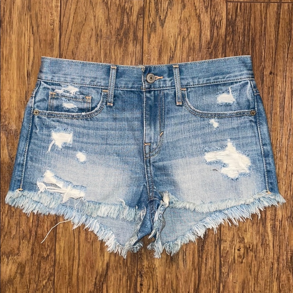 High Rise Distressed Shorts